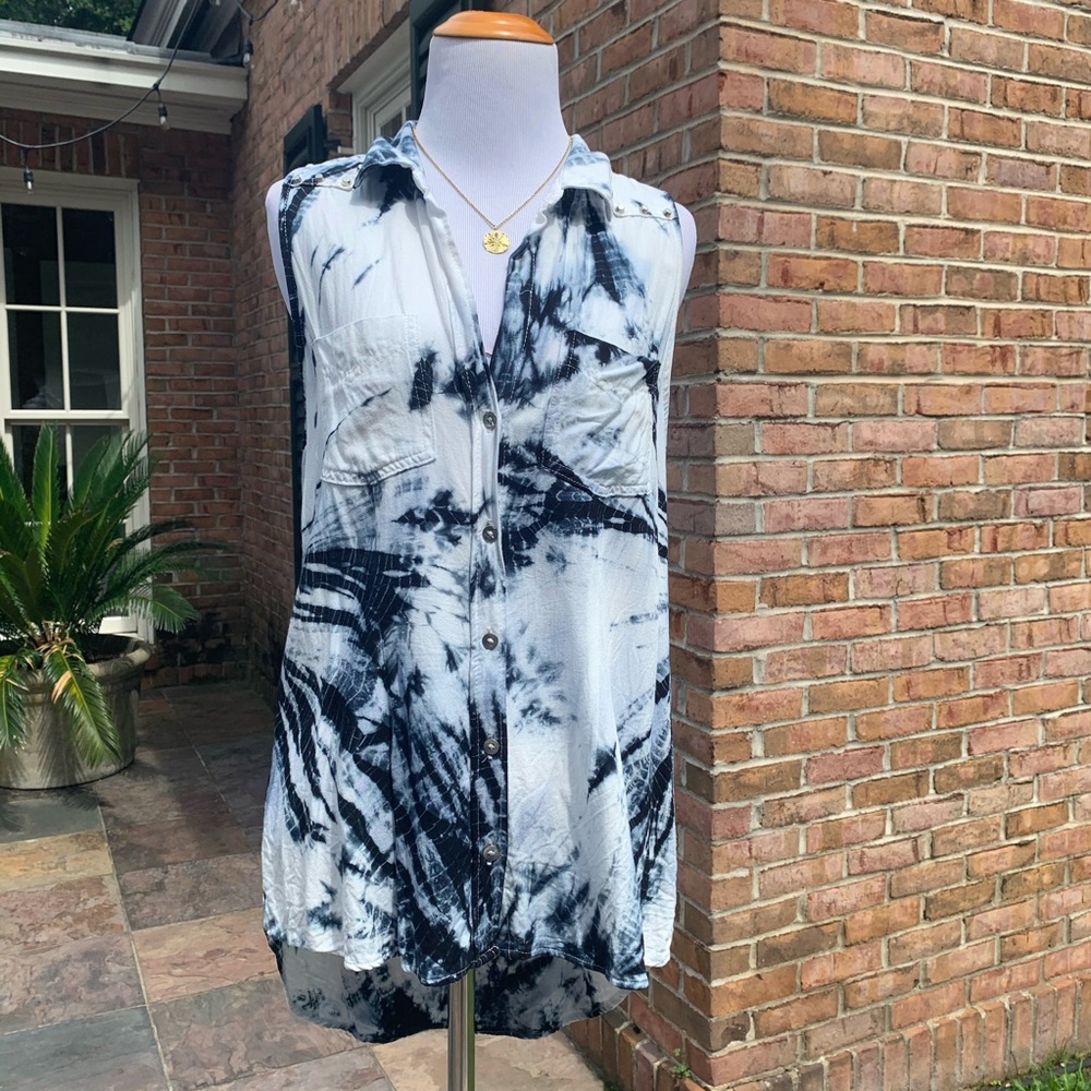 🏷️ Rock & Republic Hi Low Tie Dye Top S - Picture 1 of 9